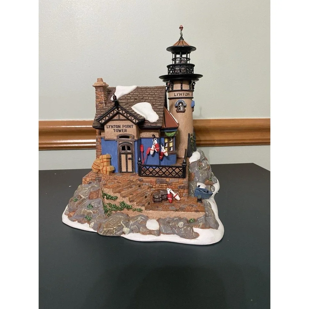 Department 56 Lighthouse Lynton Point Tower Dickens Village Vintage Christmas